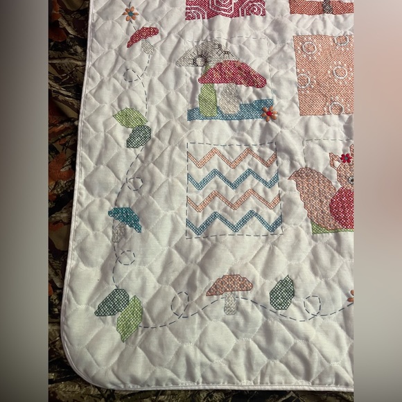 Completed Cross Stitch Baby Quilt - Picture 5 of 5